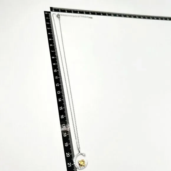 Brand New Silver Rhinestone With Gold Hello Kitty Necklace - Picture 7 of 8